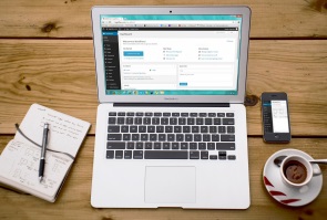 laptop on table