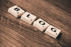 scrabbles forming the word blog